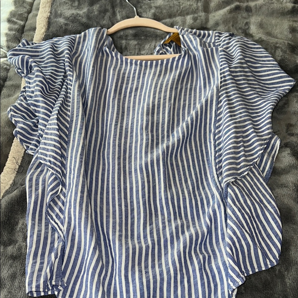 Striped Blue and White Blouse